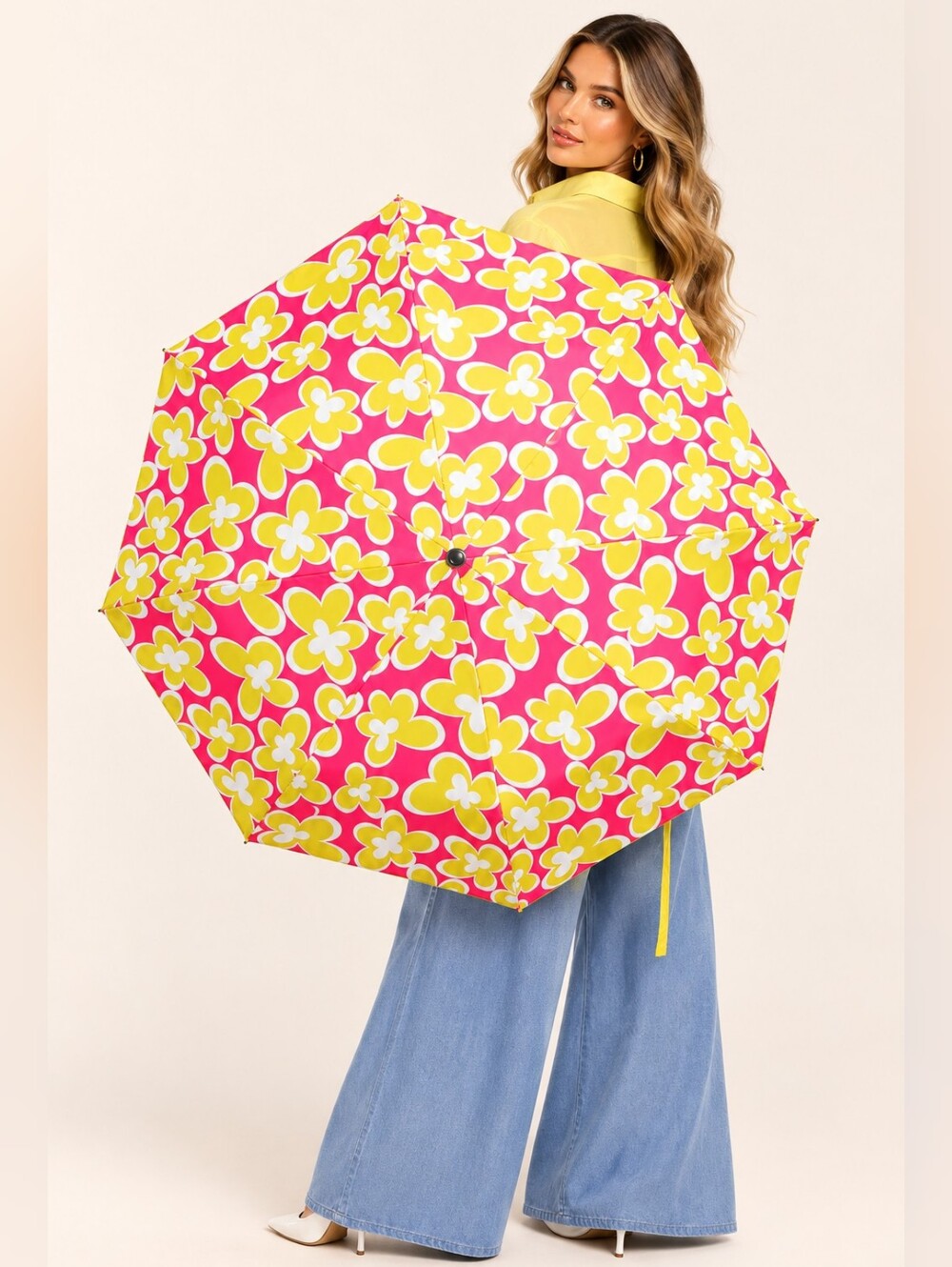 Durable ShedRain Compact Auto Open/Close Umbrella Travel Floral By Trina Turk - Picture 3 of 9